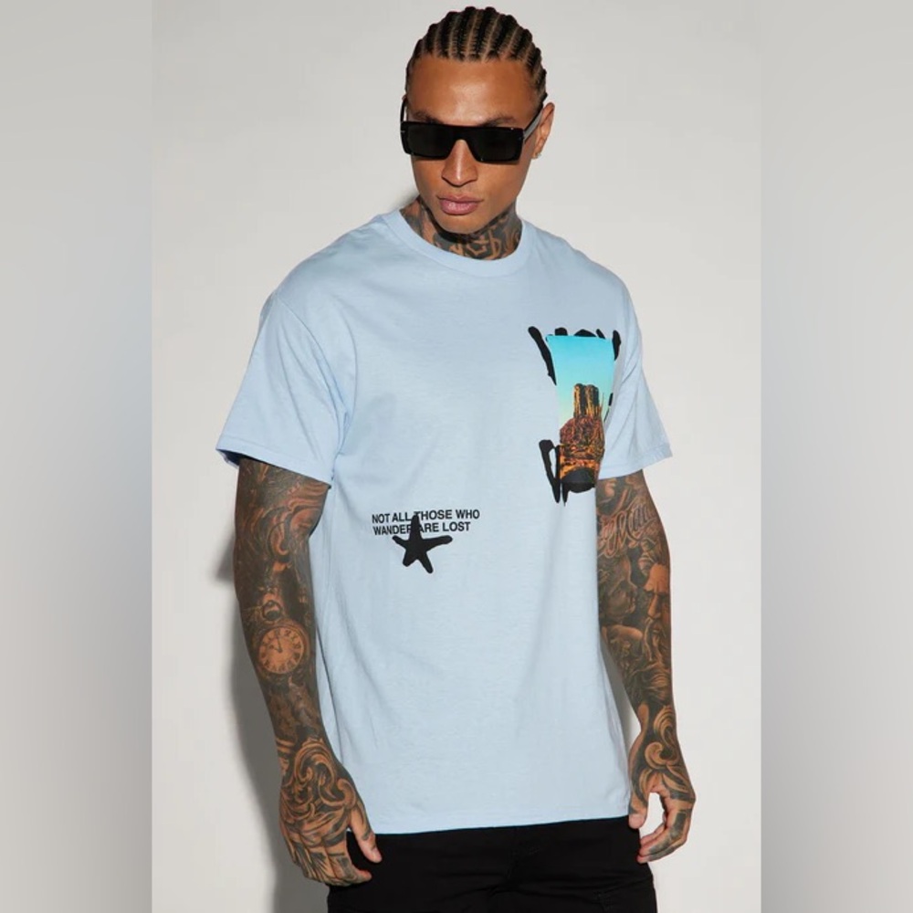 Light Blue Graphic T-Shirt